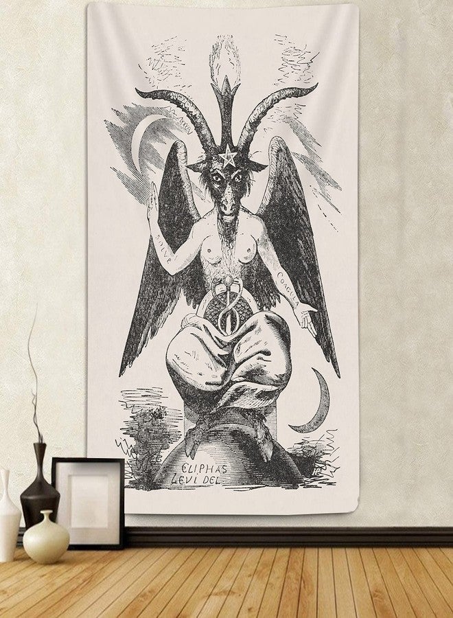 iTapnoom Gothic Devil Demon Tapestry Wall Hanging, Tarot Card Witch Divination Black Home Office Wall Decorations, Goat Head Tapestries for Bedroom Living Room Dorm 40X60 - Image 1